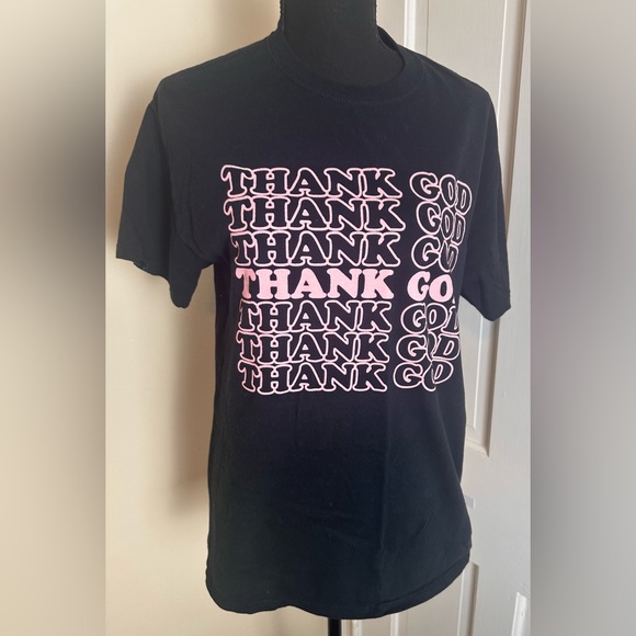 God is Dope Tops - Black Thank God Graphic Tee